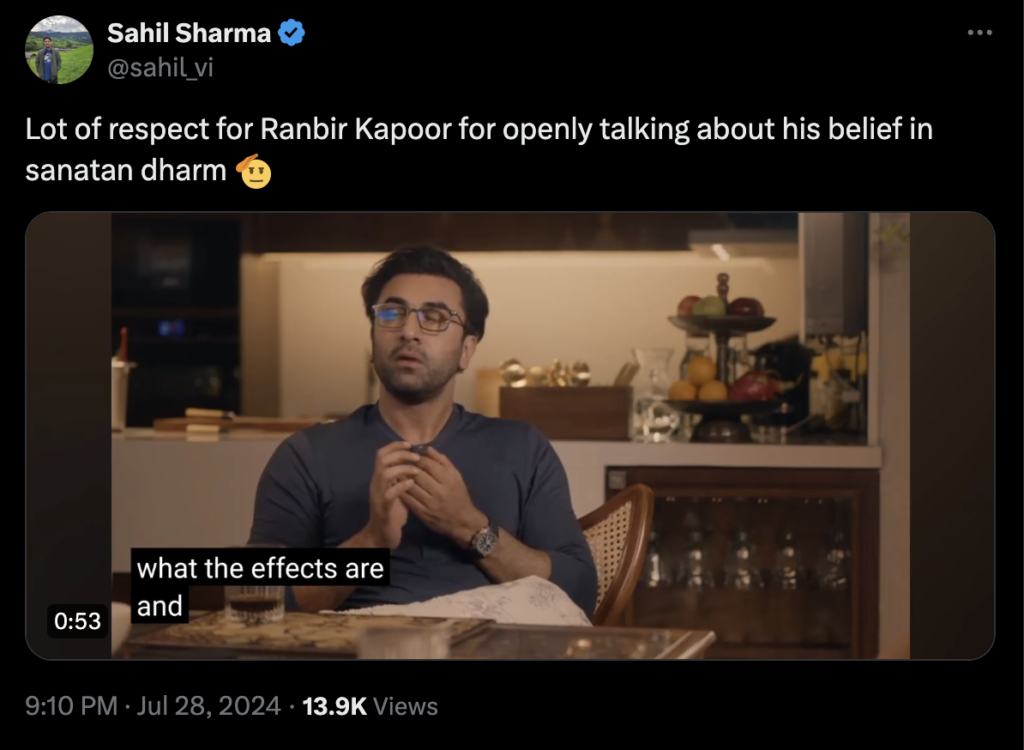 Ranbir Kapoor Sanatan Dharma Reactions